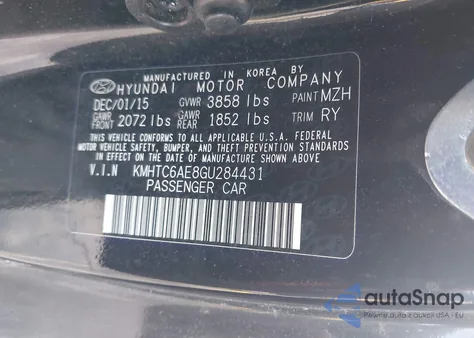 2016 Hyundai Veloster Turbo from USA, damaged, VIN KMHTC6AE8GU284431